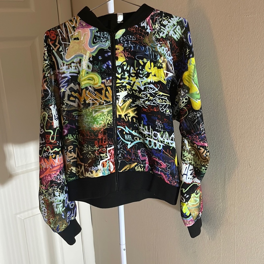 Multi colored bomber jacket
